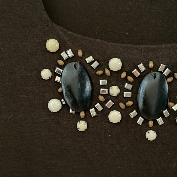 Chicos Size 0 -  Brown stretch shirt - Picture 4 of 5